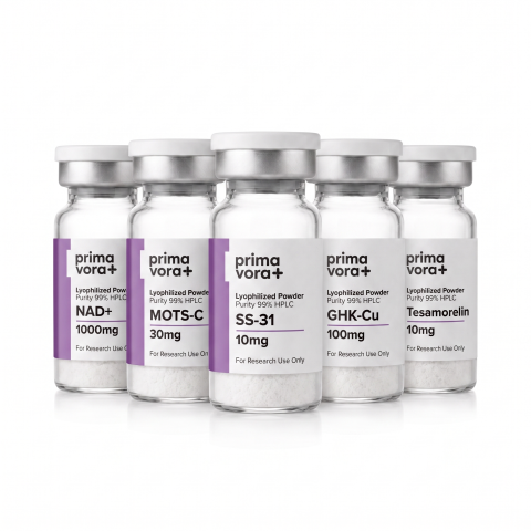 Advanced Research Collection — NAD⁺ 1,000mg + MOTS-C 30mg + SS-31 10mg + GHK-Cu 100mg + Tesamorelin 10mg Peptides - Thumbnail