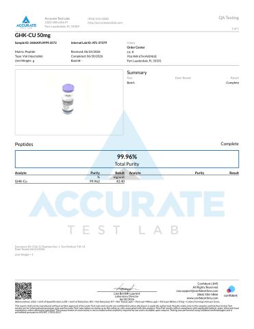 GHK-Cu 50mg Peptides - Lab Report 1